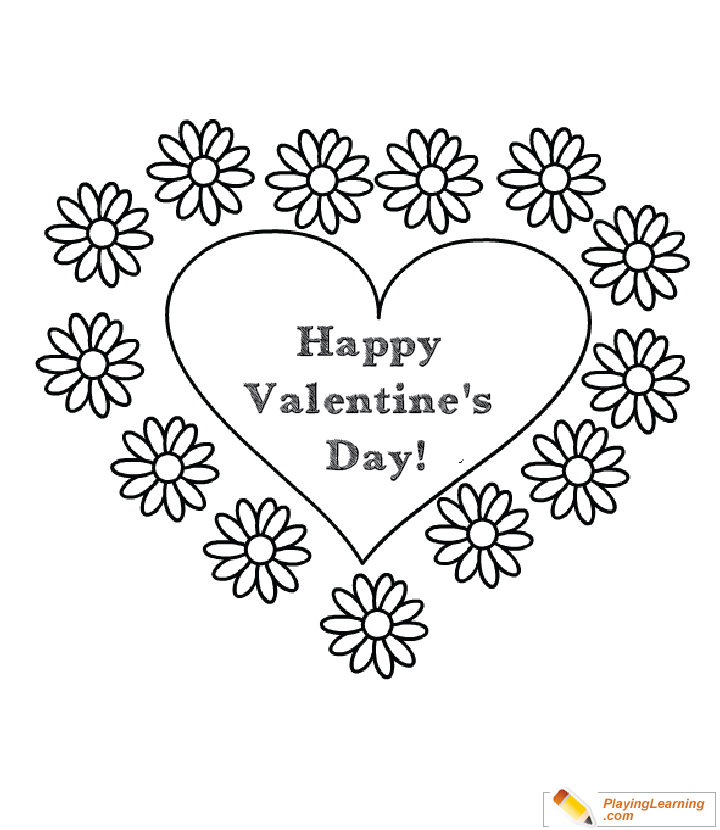 Valentine Day Coloring Page for kids.