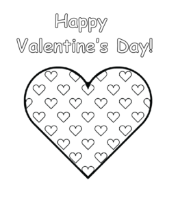 Hearts for Valentine coloring page for kids