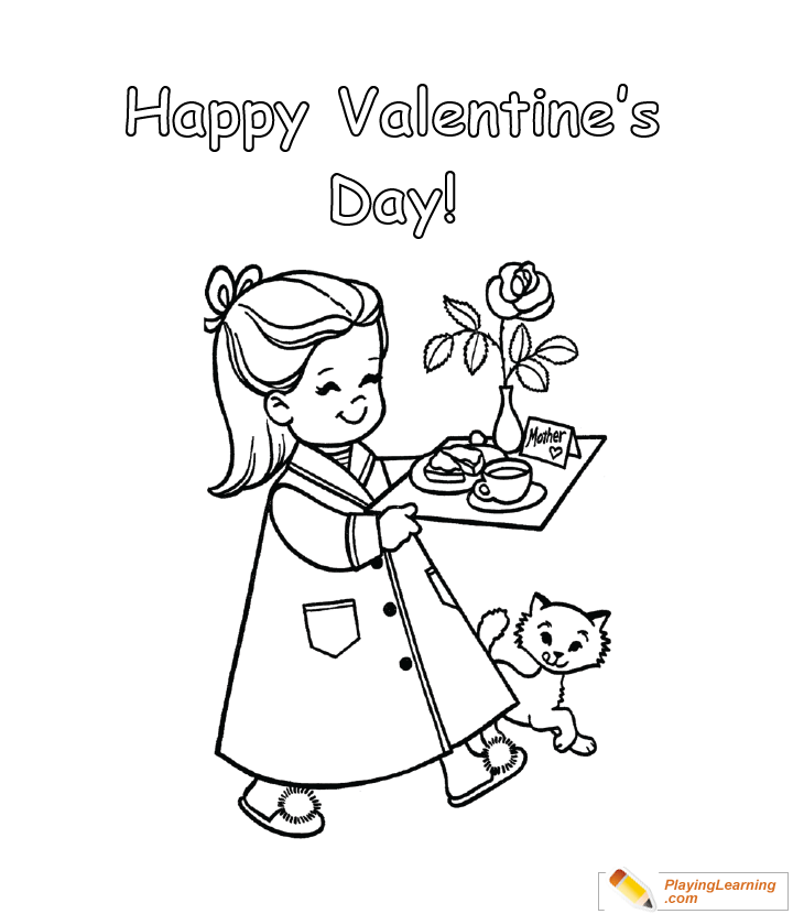 Valentine Day Coloring Page  for kids