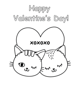 Happy Valentine coloring sheet for kids