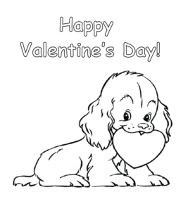Happy Valentine's Day coloring page for kids