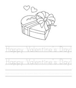 Happy Valentine's Day writing worksheet  for kids