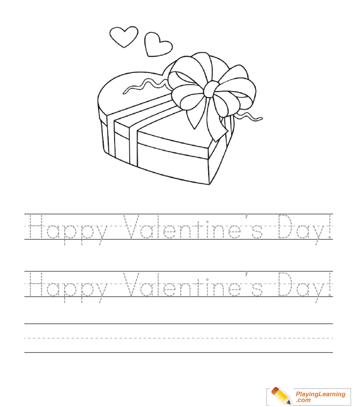 Valentine Day Writing Worksheet  for kids