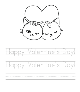 Happy Valentine's Day writing worksheet  for kids