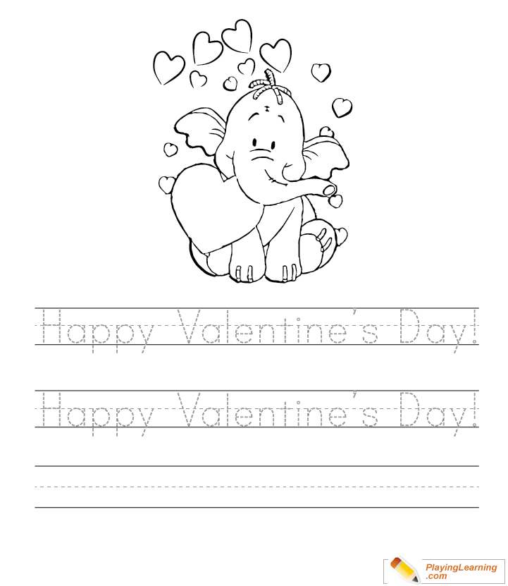 Valentine Day Writing Worksheet  for kids