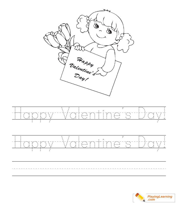 Valentine Day Writing Worksheet  for kids