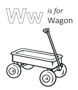 W is for Wagon  Printable  for kids