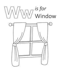 W is for Window Printable for kids