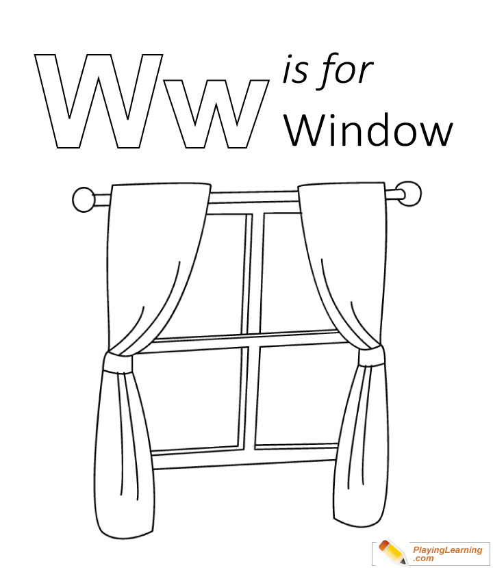 W Is For Window Coloring Page for kids