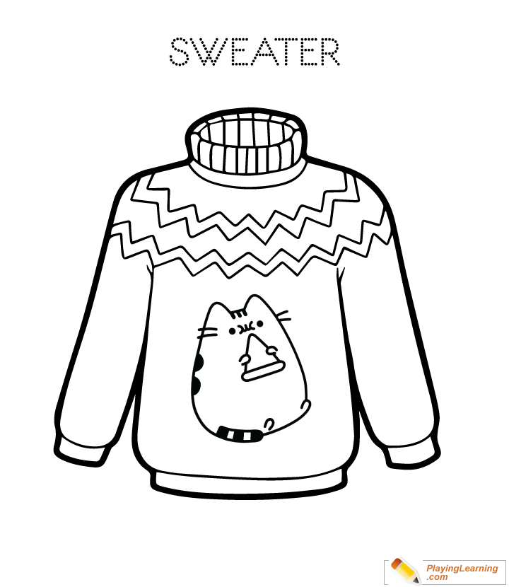 Warm Clothes Sweater Coloring  for kids