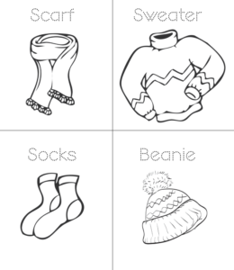 Warm Clothes Coloring Page 6 for kids
