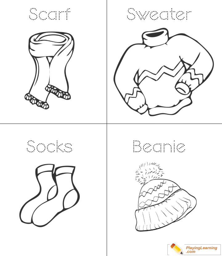 winter clothes coloring page 06  free winter clothes