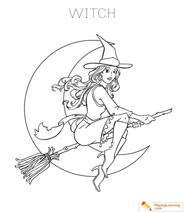 Witch Coloring Page  for kids