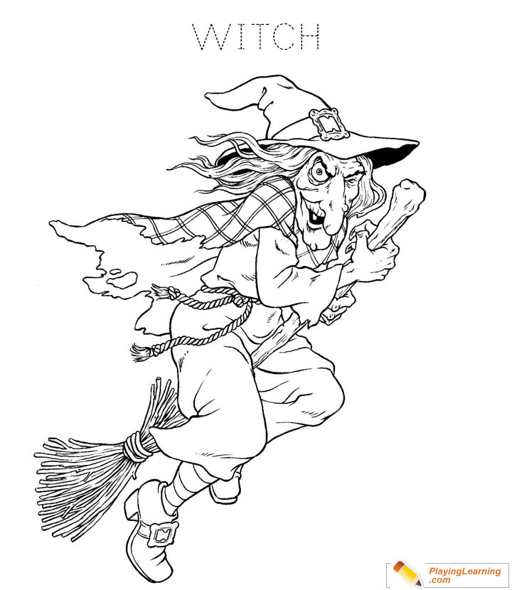 Witch Coloring Page 04 | Free Witch Coloring Page