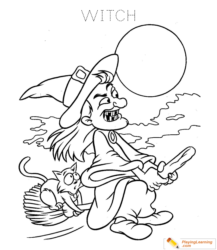 Witch Coloring Page  for kids