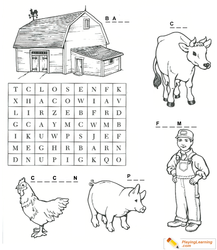 Word Search And Coloring Page  for kids