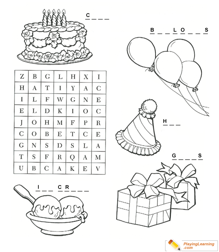 Word Search And Coloring Page  for kids