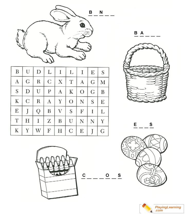 Word Search And Coloring Page  for kids