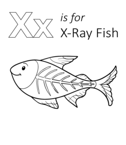 X is for X-Ray Fish  Printable  for kids