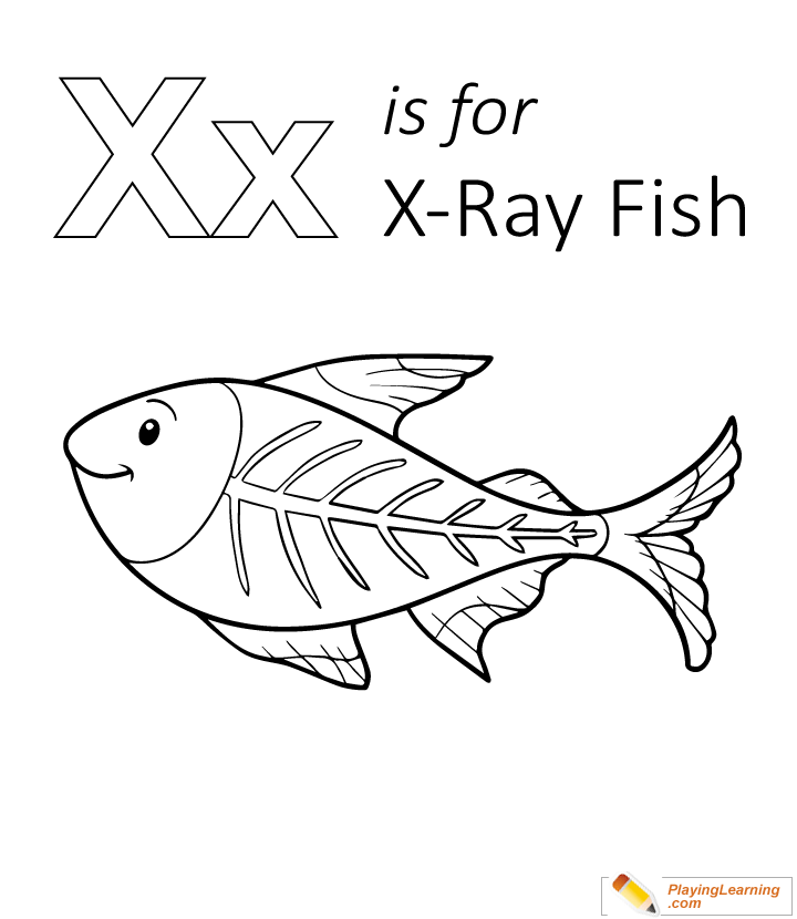 X Is For Xray Fish Coloring Page for kids