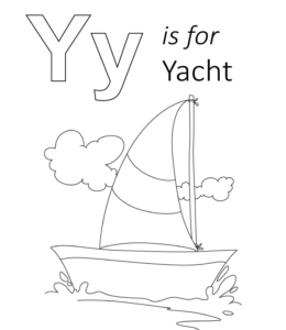 Y is for Yacht Printable for kids