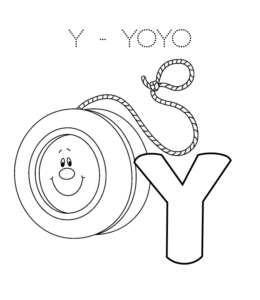 Alphabet Coloring Page - Y is for Yoyo  for kids