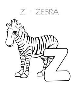 Alphabet Coloring Page - Z is for Zebra  for kids