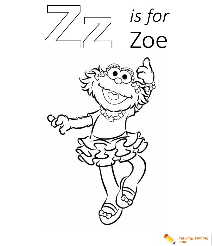 Z Is For Zoe Coloring Page  for kids