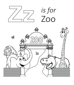 Z is for Zoo Printable for kids